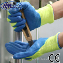 NMSAFETY Glass manufacturing industrial use 13G aramid fiber liner coated foam nitrile anti cut gloves